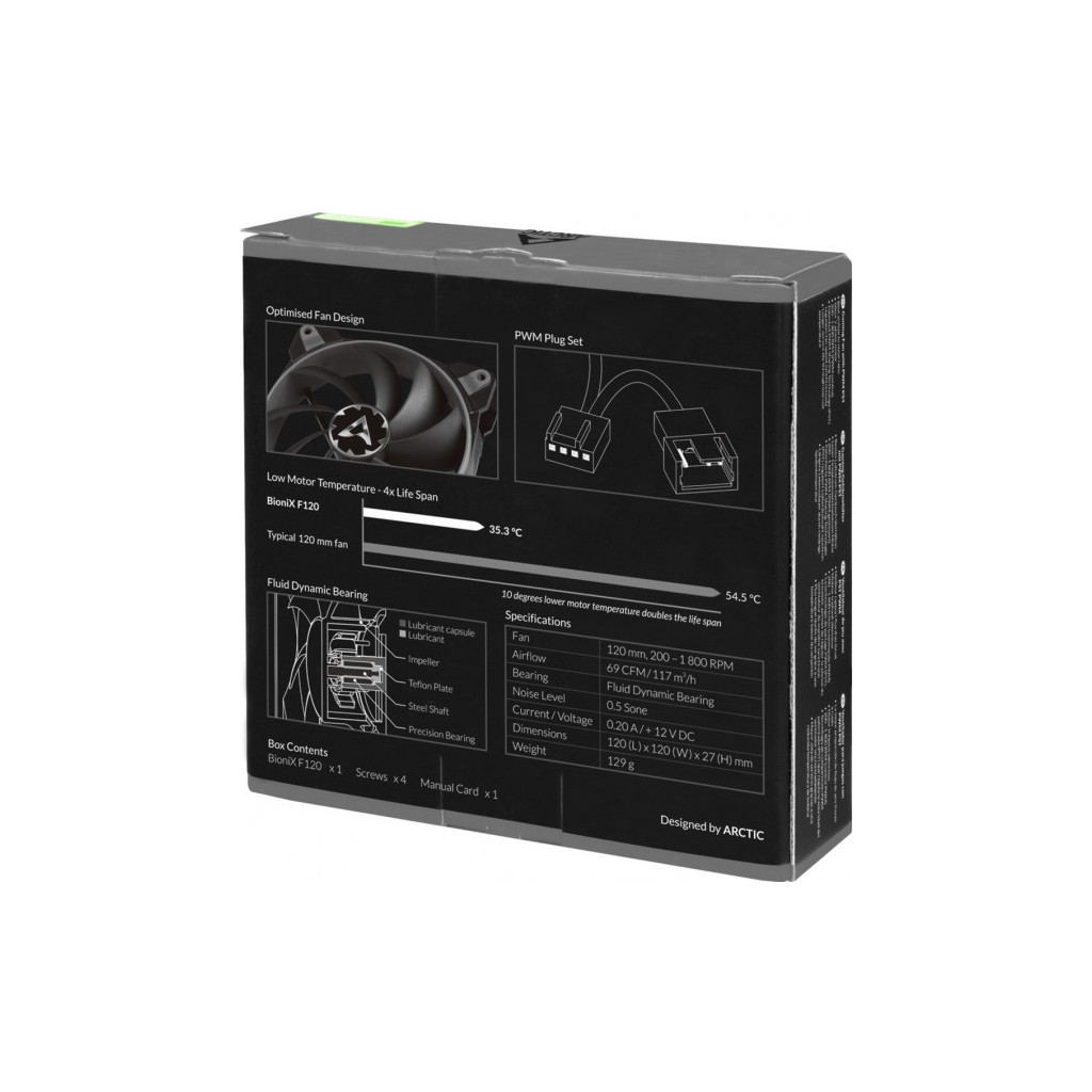 Кулер до корпусу Arctic BioniX F120 Grey (ACFAN00163A) - зображення 5