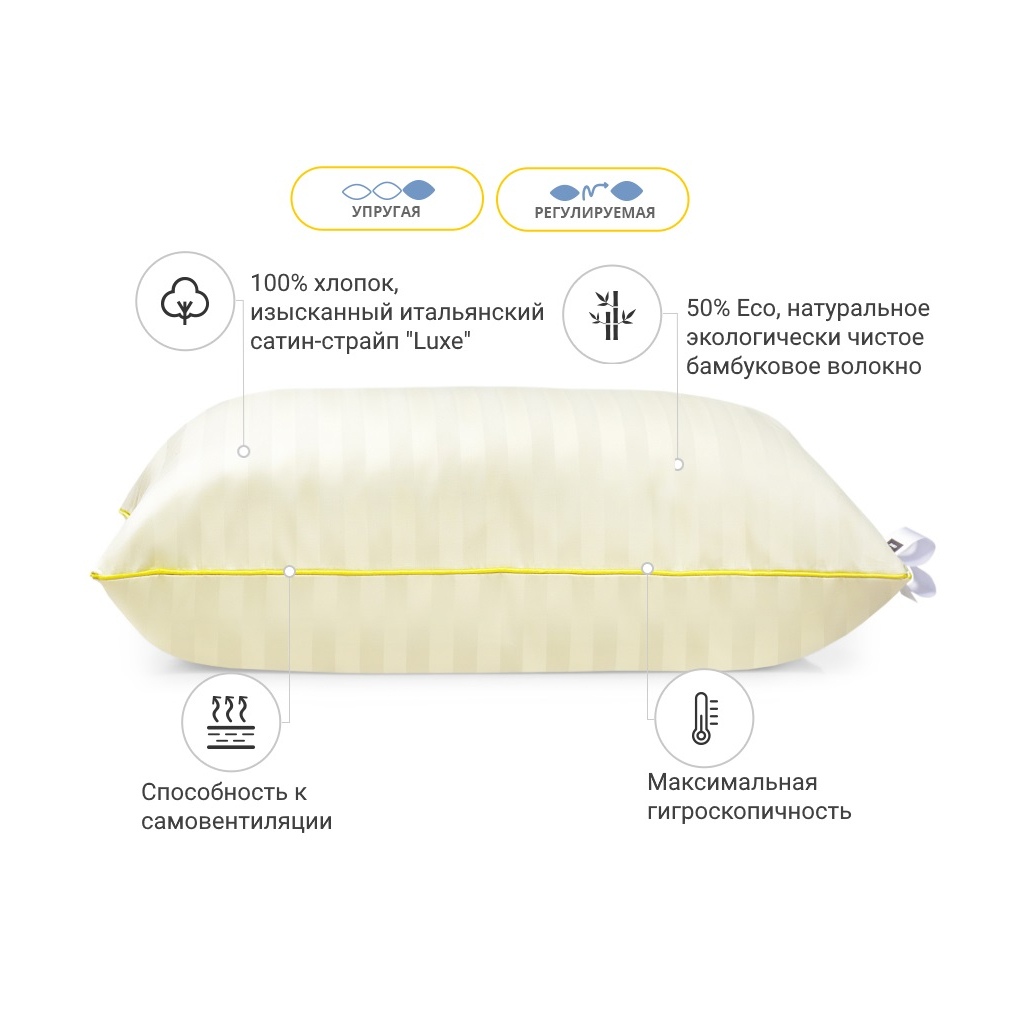 Подушка MirSon бамбукова Hand Made Carmela 938 висока 40x60 (2200000557162) - зображення 2