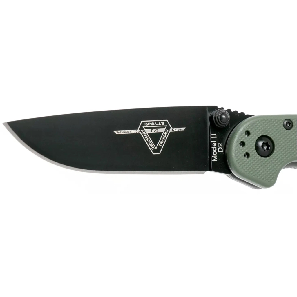 Ніж Ontario Knife RAT II D2 OD Green, Black Blade (ON8830OD) - зображення 3