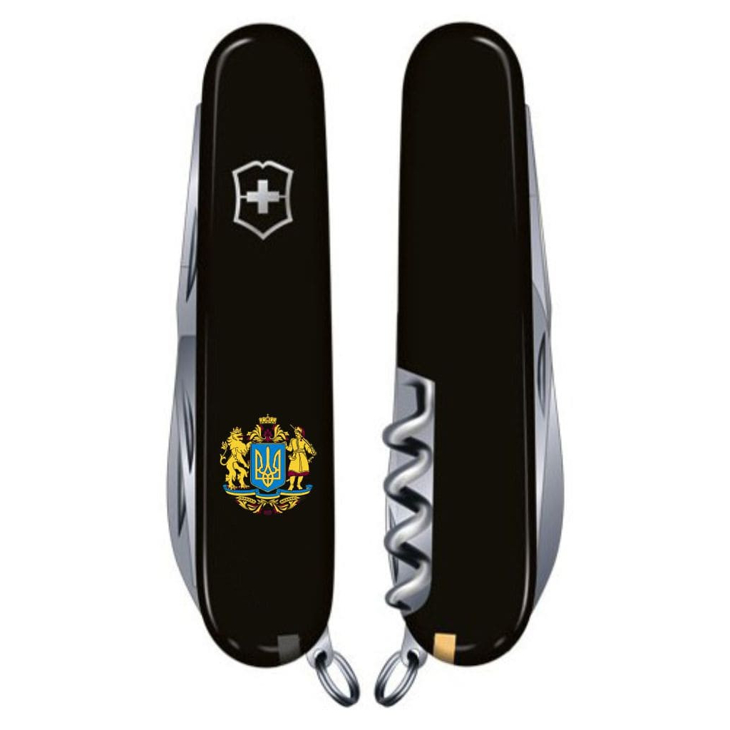 Ніж Victorinox Spartan Ukraine Black "Великий Герб України" (1.3603.3_T0400u) - зображення 3