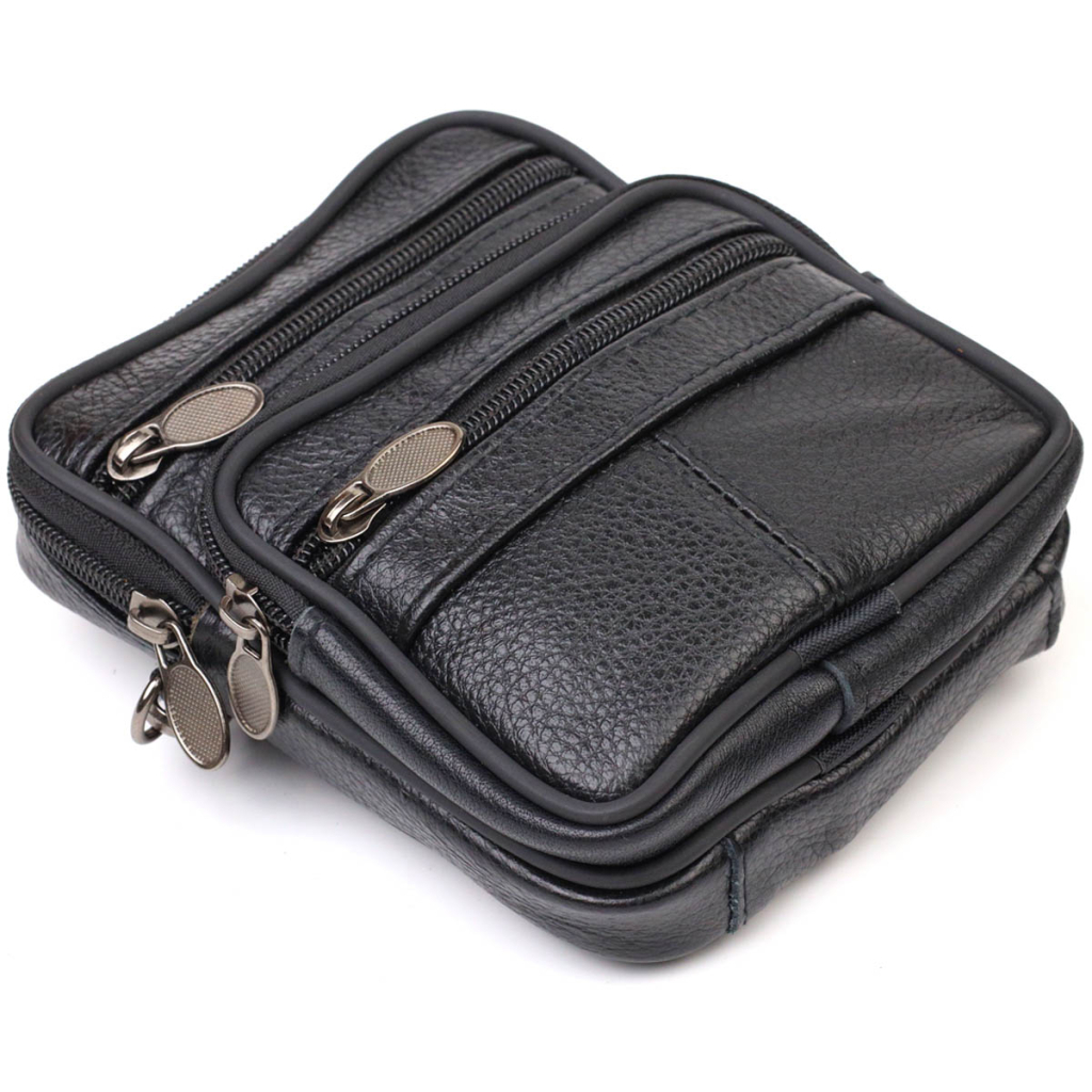 Сумка Vintage На пояс з натуральної шкіри Чорна (21483) - зображення 3