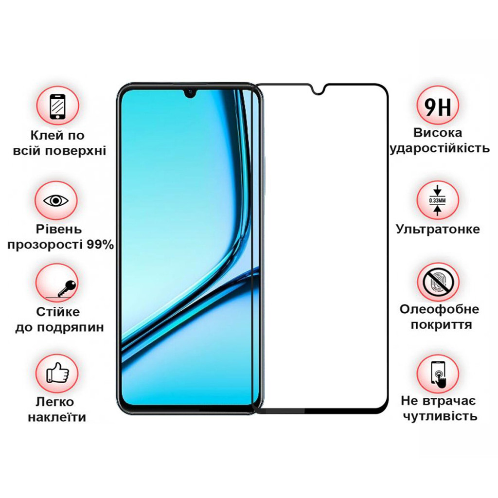 Скло захисне BeCover Realme Note 50 Black (711317) - зображення 3