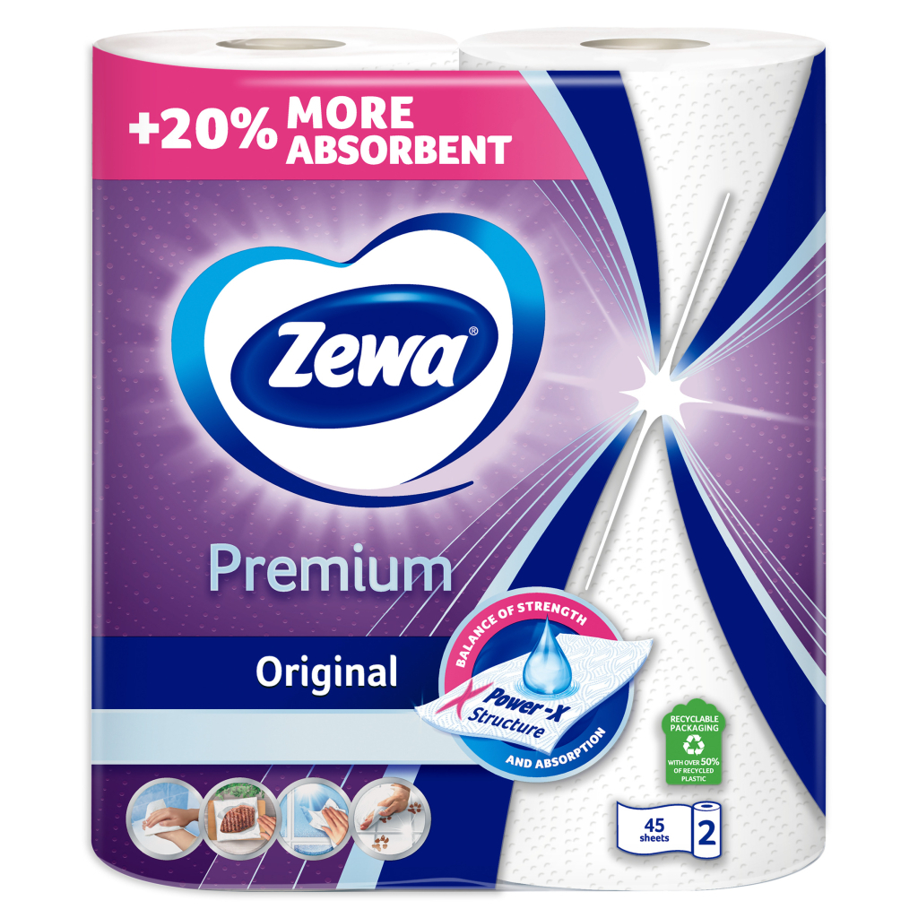 Паперові рушники Zewa Premium 2 шари 90 відривів 2 рулони (7322541191331) - зображення 2
