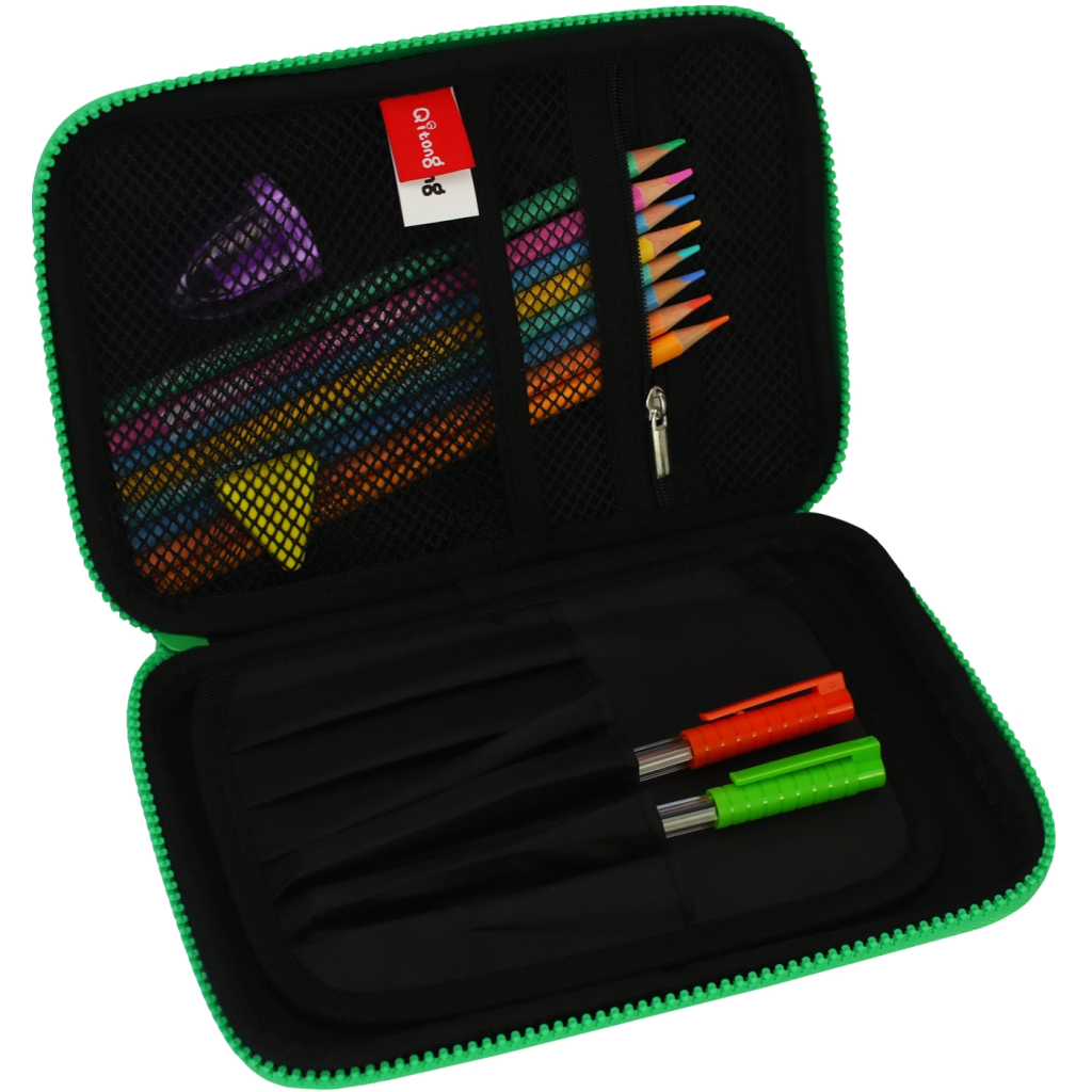 Пенал Cool For School з тисненням 1 відділення Чорний (QT-5640-Black) - зображення 2