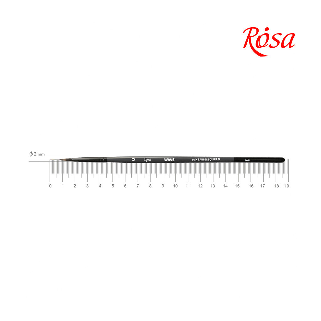 Пензлик для малювання Rosa Мікс білка/соболь круглий, лайнер, WAVE 148, № 0 (4823098516859) - зображення 1