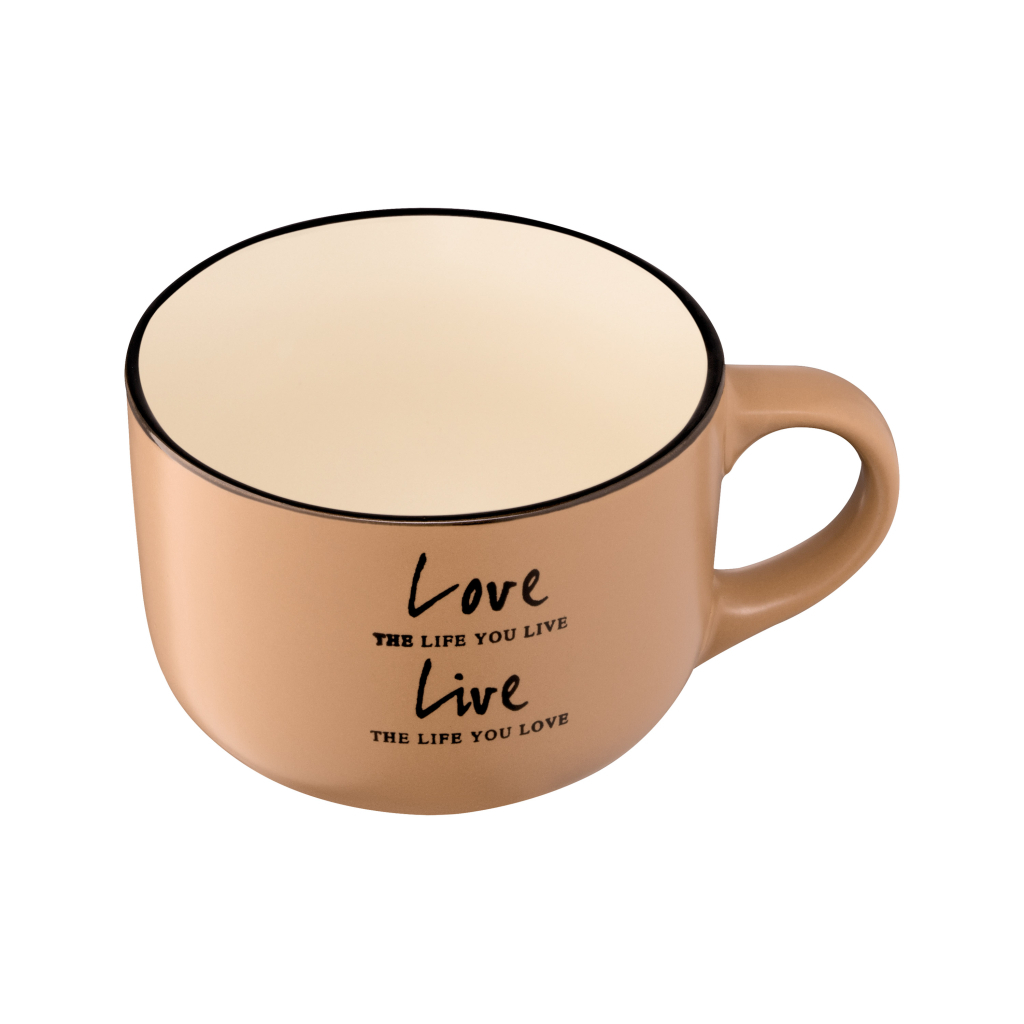 Чашка Ardesto Way of Life 550 мл Beige (AR3478OL) - изображение 2