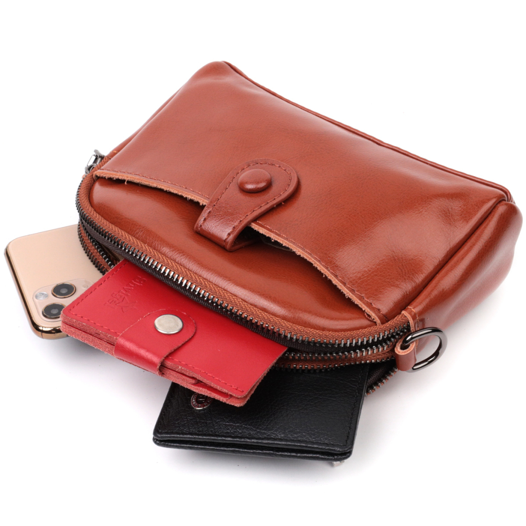 Сумка Vintage Глянцева Жіноча на кожен день з натуральної шкіри Коричнева (22419) - зображення 8