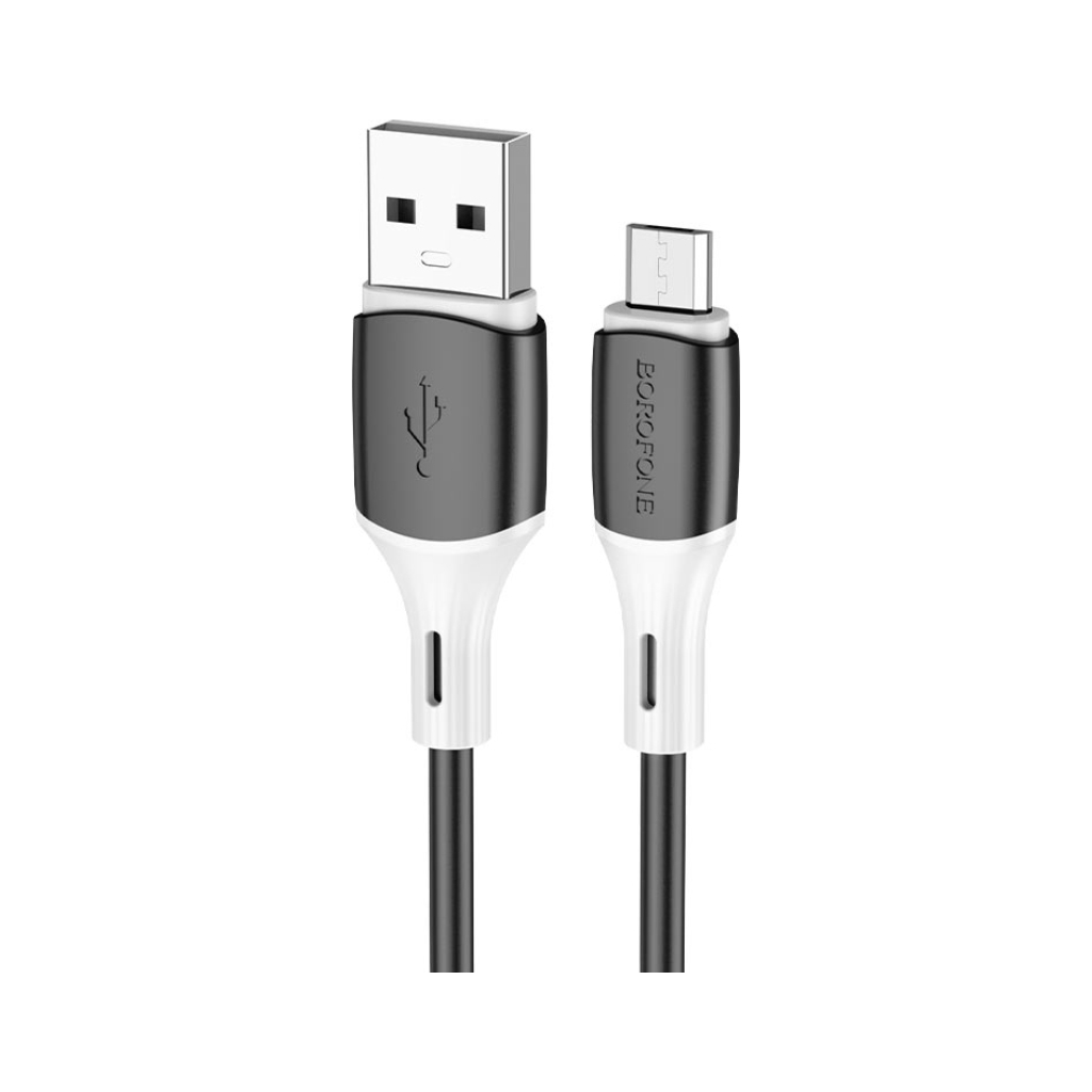 Дата кабель USB 2.0 AM to Micro 5P 1.0m BX79 2.4A Black BOROFONE (BX79MB) - зображення 1