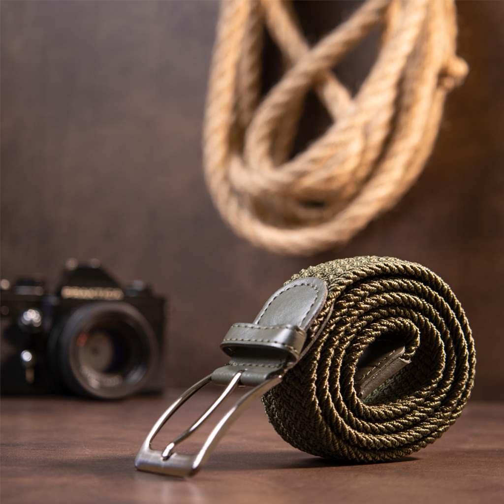 Ремінь Vintage Текстильний чоловічий Оливковий (20527) - зображення 7