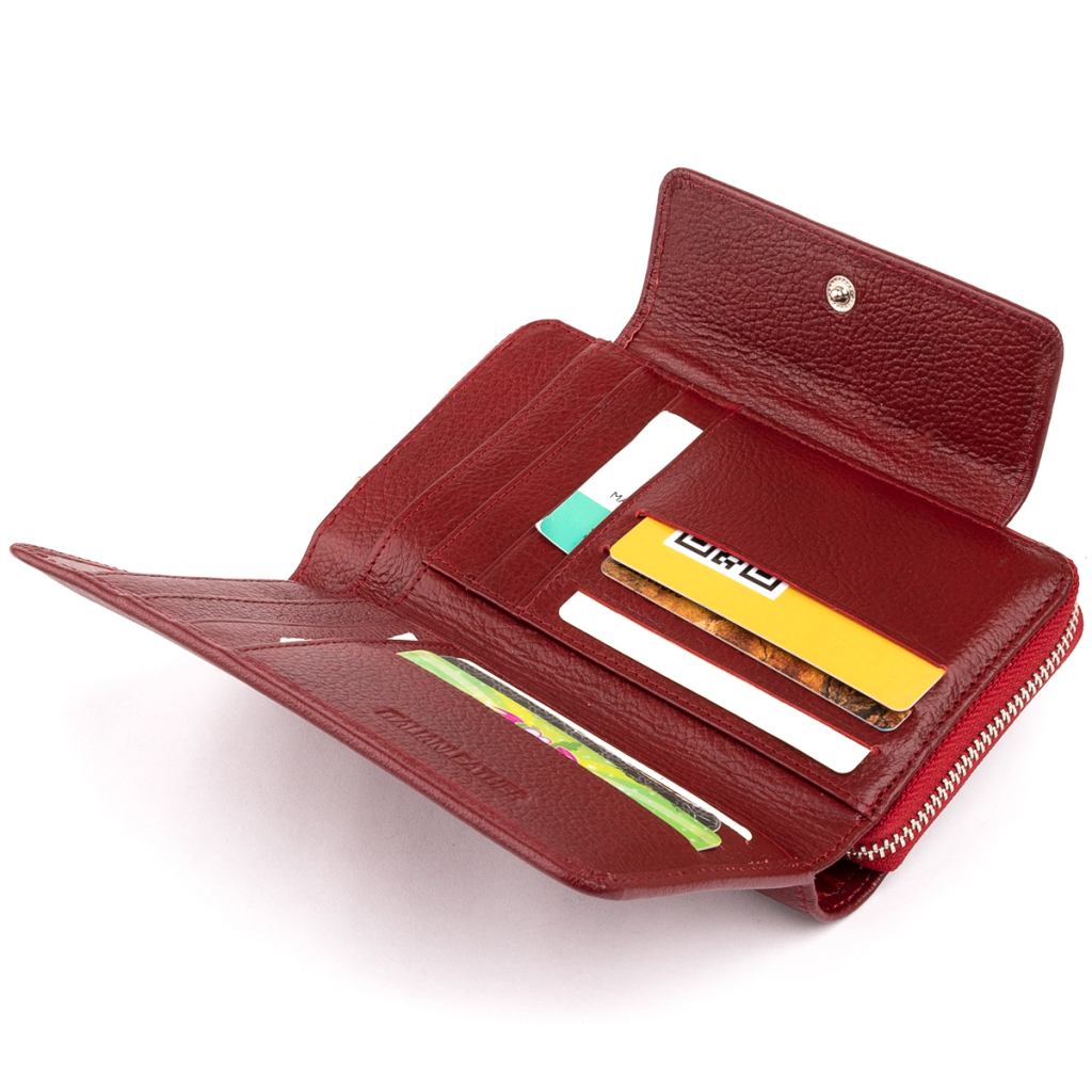 Гаманець ST Leather Зі шкіри Бордовий (19341) - изображение 6