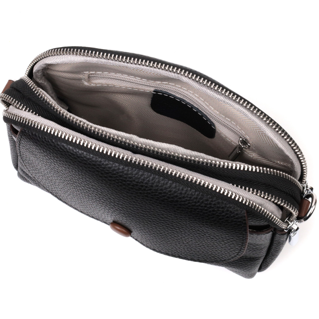 Сумка Vintage Шкіряна маленька Чорна (22324) - зображення 8