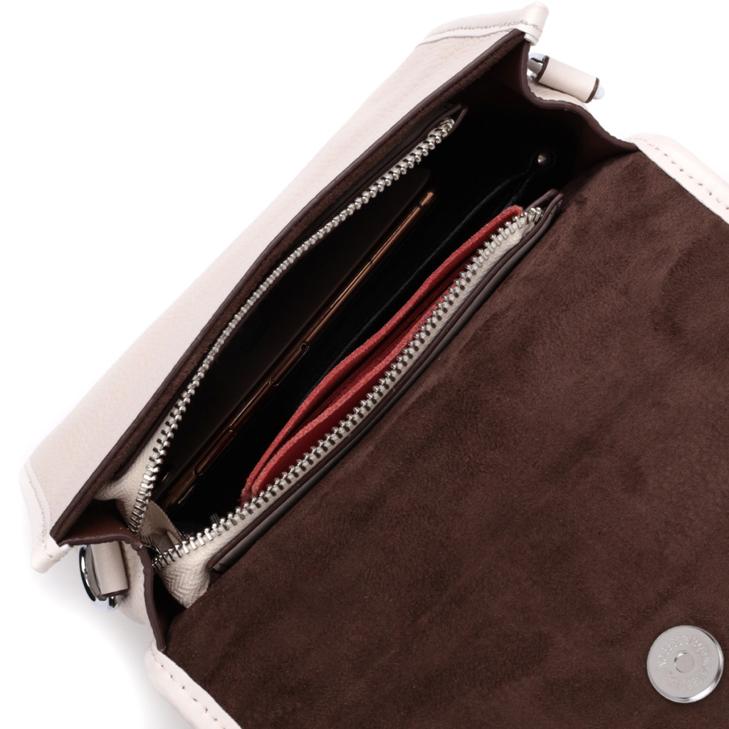 Сумка Vintage Жіноча шкіряна із напівкруглим клапаном Біла (22258) - зображення 8