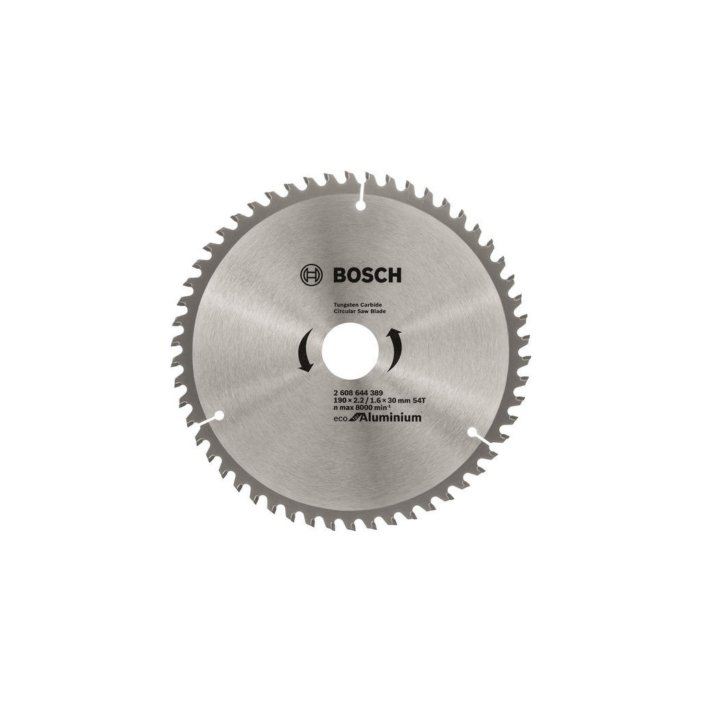 Диск пильний Bosch Eco for Aluminium 190x2.42/1.6x30мм 54TCG (2.608.644.389) - зображення 1
