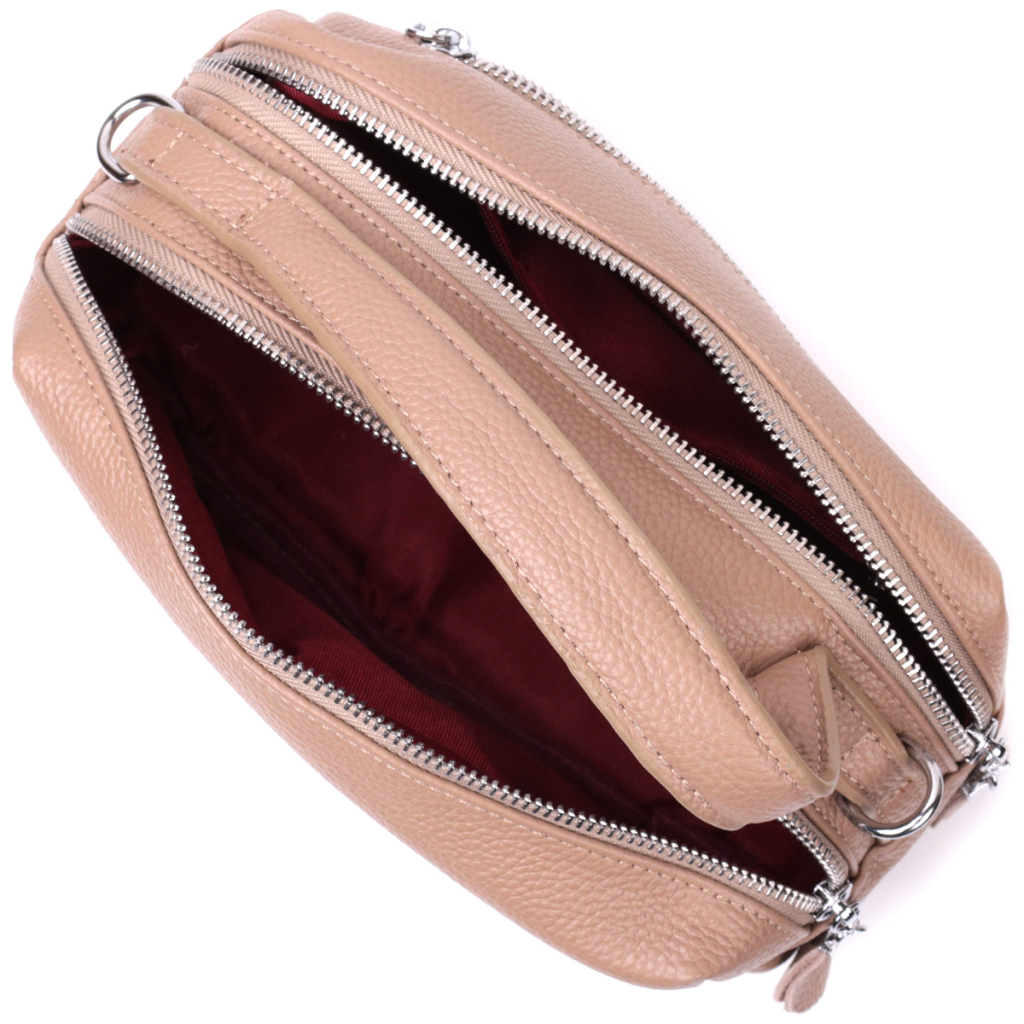 Сумка Vintage Жіноча на два відділення з натуральної шкіри Бежева (22345) - зображення 6