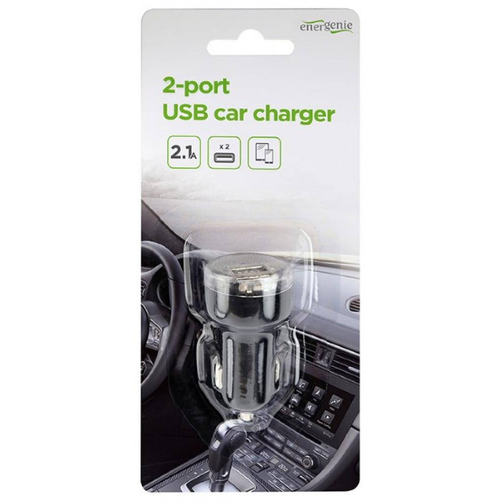 Зарядний пристрій EnerGenie USB 2.1A black (EG-U2C2A-CAR-02) - зображення 3