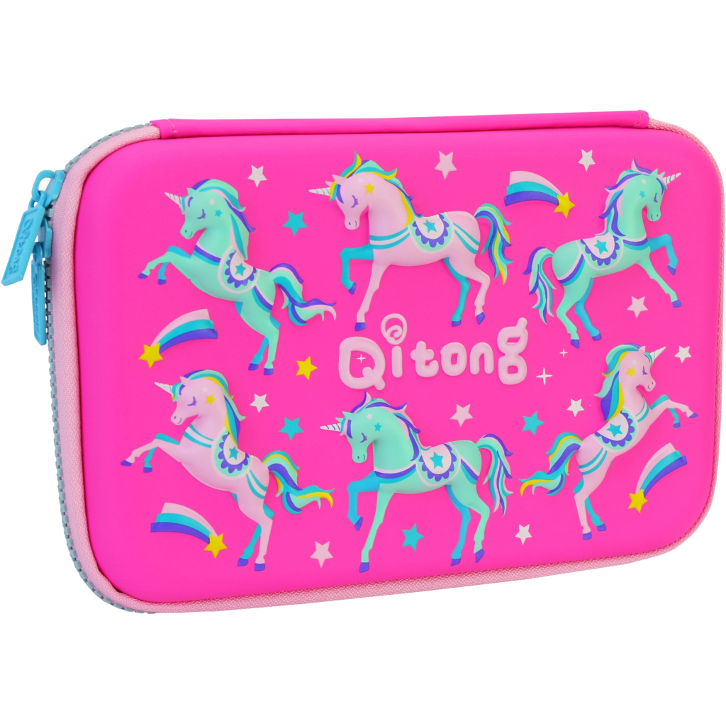 Пенал Cool For School з тисненням 1 відділення Фуксія (QT-5652-Rosered) - зображення 1