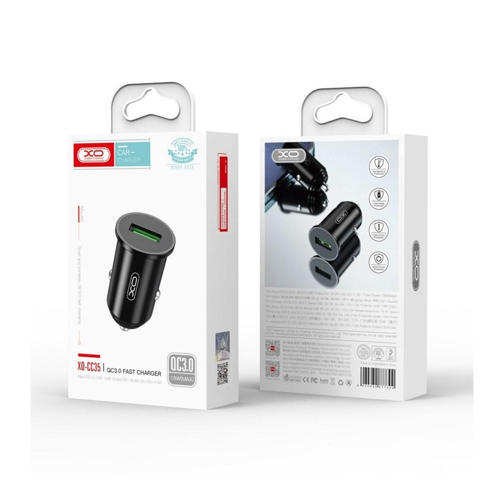 Зарядний пристрій XO QC 3.0 CC35 18W/1USB Black (XO-CC35-BK) - зображення 3