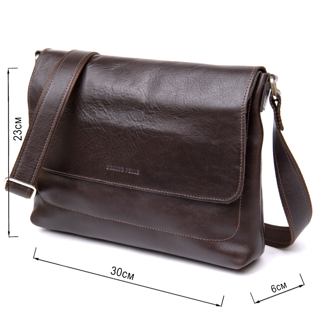 Сумка Grande Pelle Шкіряна чоловіча Коричнева (11430) - зображення 3