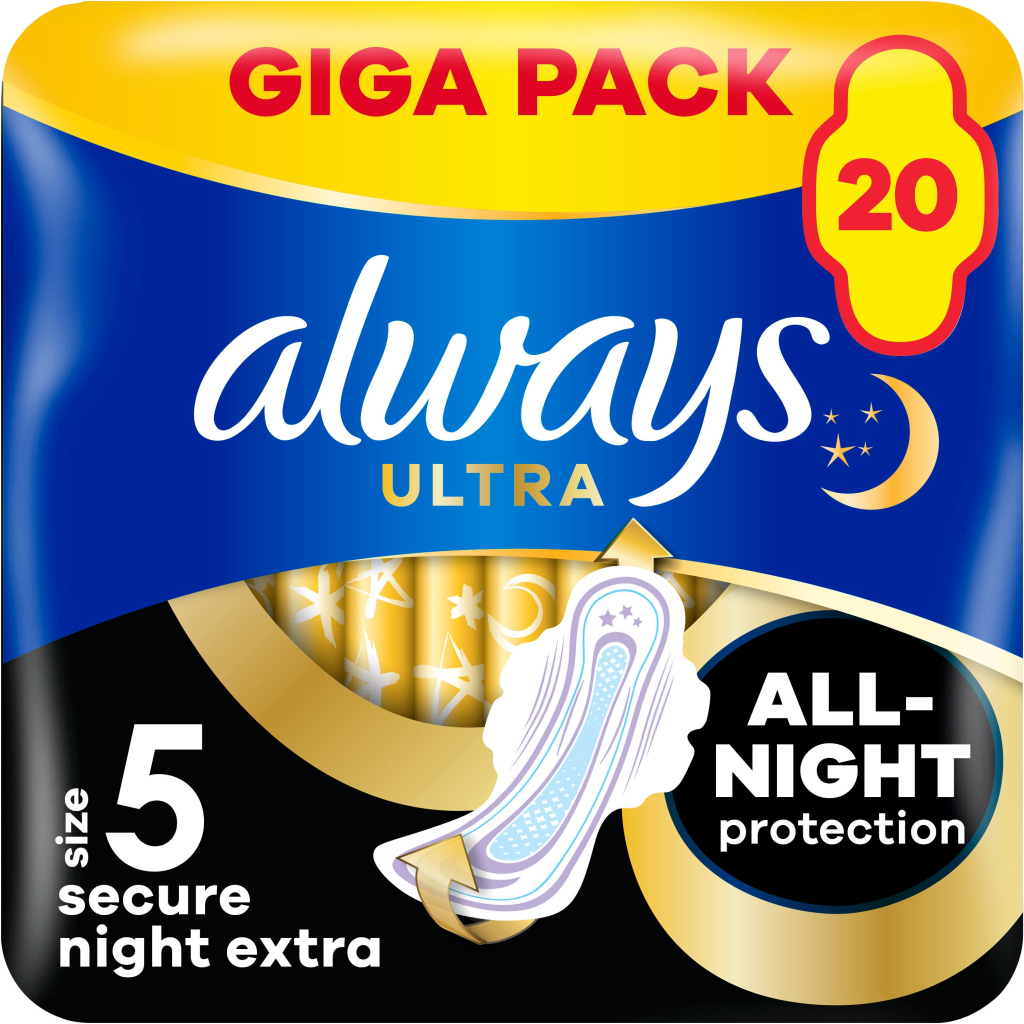 Гігієнічні прокладки Always Ultra Secure Night Extra Розмір 5 20 шт. (8006540903766) - зображення 1