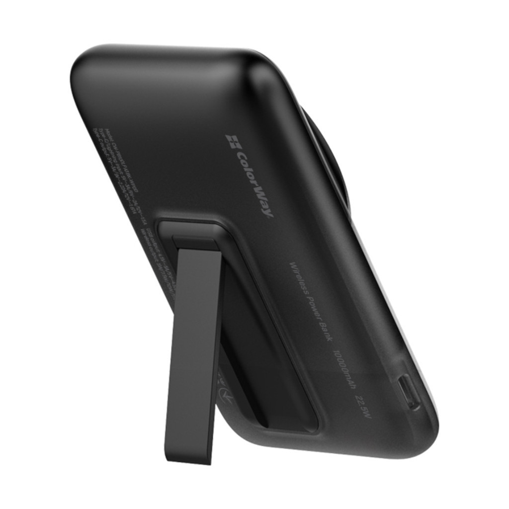 Батарея універсальна ColorWay 10 000 mAh 15W MagSafe (USB QC3.0 + USB-C PD 22.5W) (CW-PB100LPA3BK-WPDD) - зображення 4