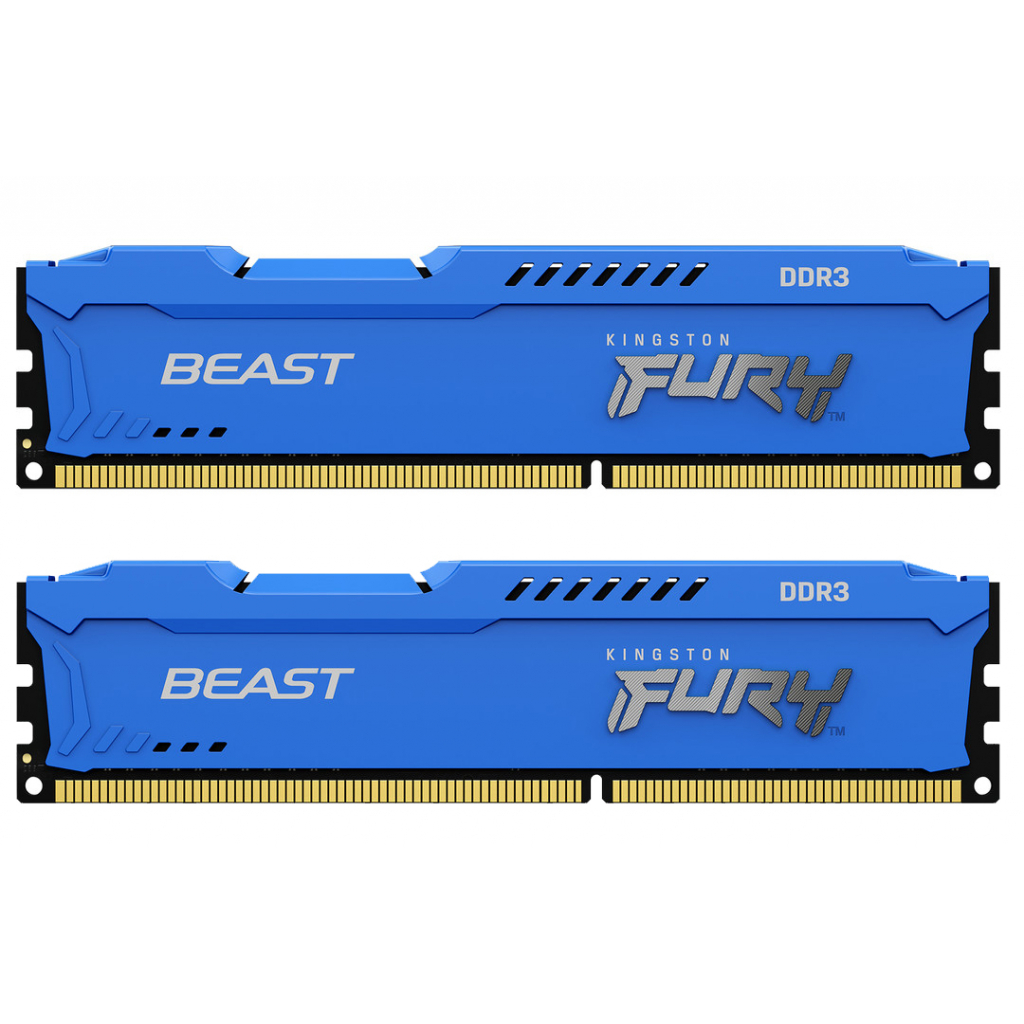 Модуль пам'яті для комп'ютера DDR3 8GB (2x4GB) 1866 MHz Fury Beast Blue Kingston Fury (ex.HyperX) (KF318C10BK2/8) - зображення 1