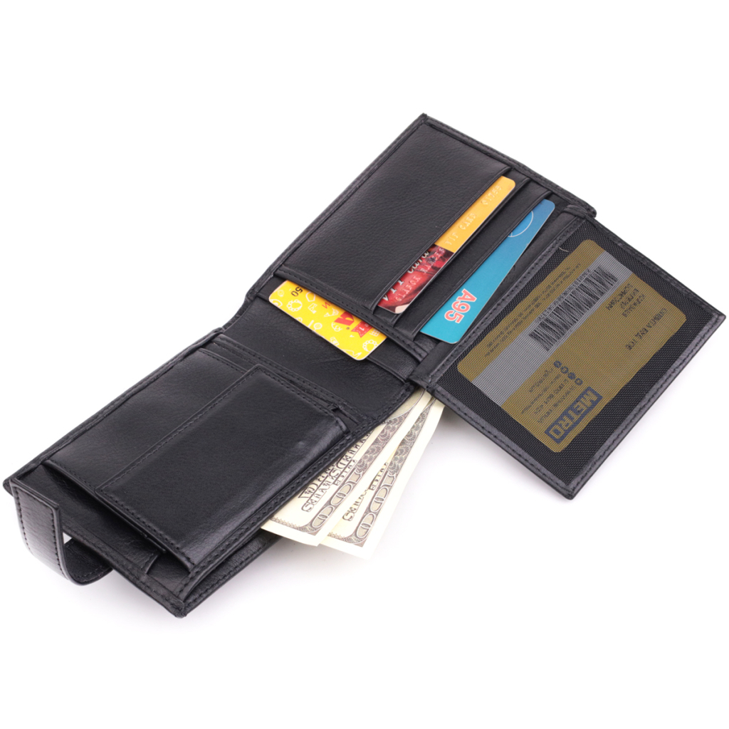 Гаманець Bond Accessories З натуральної шкіри Чорний (22861) - зображення 7