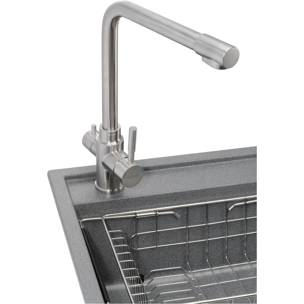 Мийка кухонна GRANADO Optimal Estella grafito (+ змішувач Badalona LUX inox + дозатор Redondo inox + кошик+дошка) (ksg0209) - зображення 3