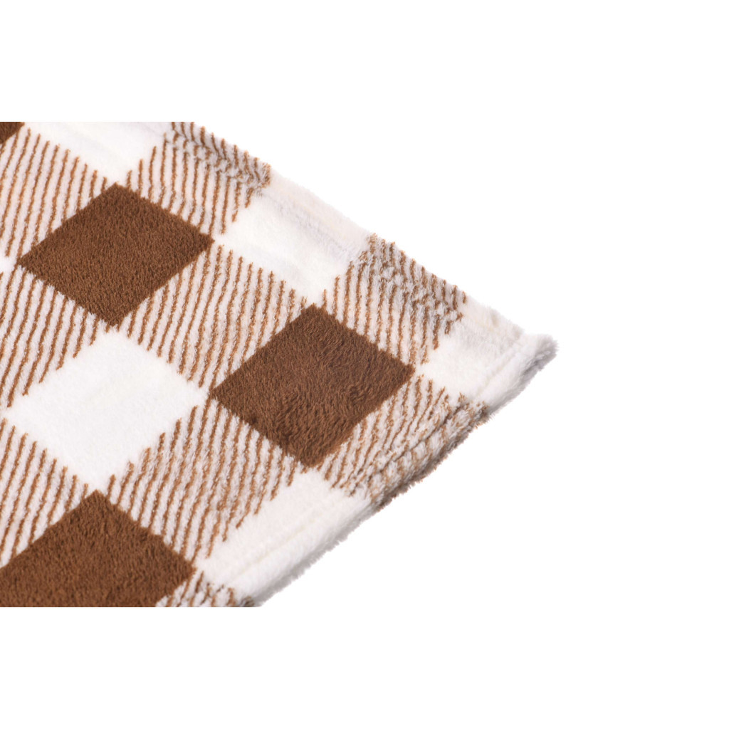 Плед Ardesto Flannel клітинка беж, 160х200 см (ART0103PB) - зображення 8