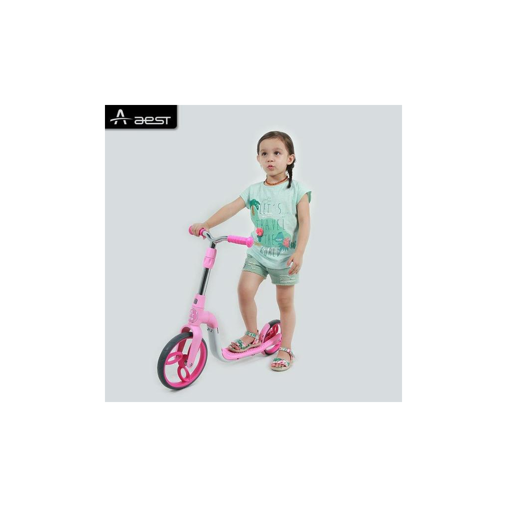 Самокат Daddychild Біговел 2 в 1 Спорт AEST B02 Рожевий (6468273) - зображення 5