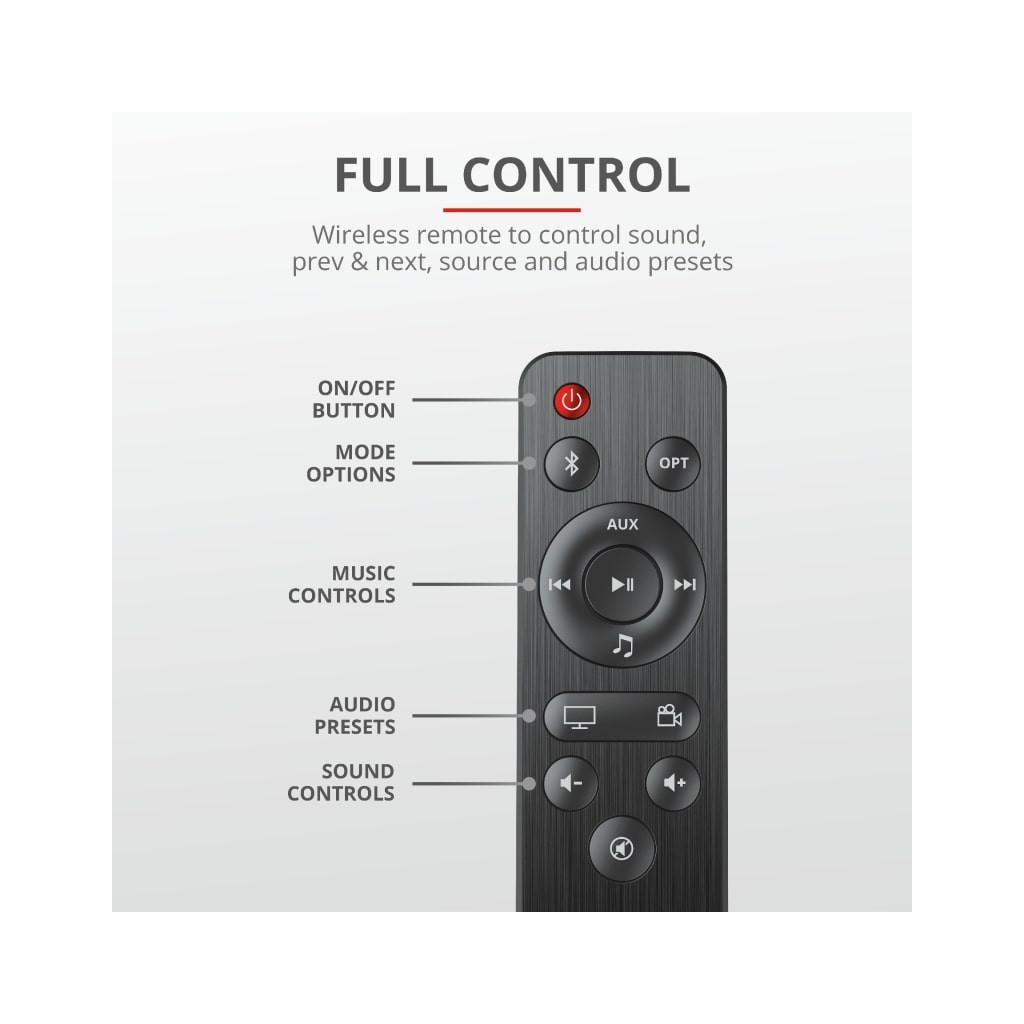 Домашній кінотеатр Trust Lino HD Soundbar With Bluetooth Black (23642_TRUST) - зображення 10