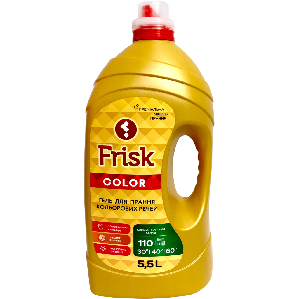 Гель для прання Frisk Color Преміальна якість для кольорових тканин 5.5 л (4820197120765) - зображення 1