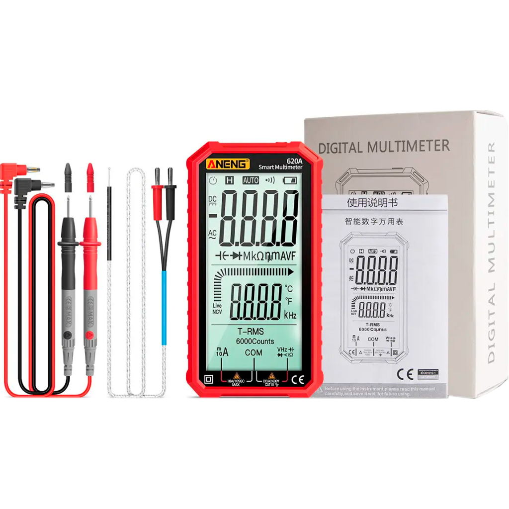 Цифровий мультиметр ANENG AN-620A, V, A, R, C, T, F (AN-620A) - зображення 2