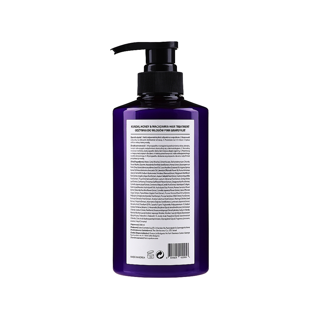 Маска для волосся Kundal Honey & Macadamia Protein Hair Treatment Pink Grapefruit 500 мл (8809568740418) - зображення 2