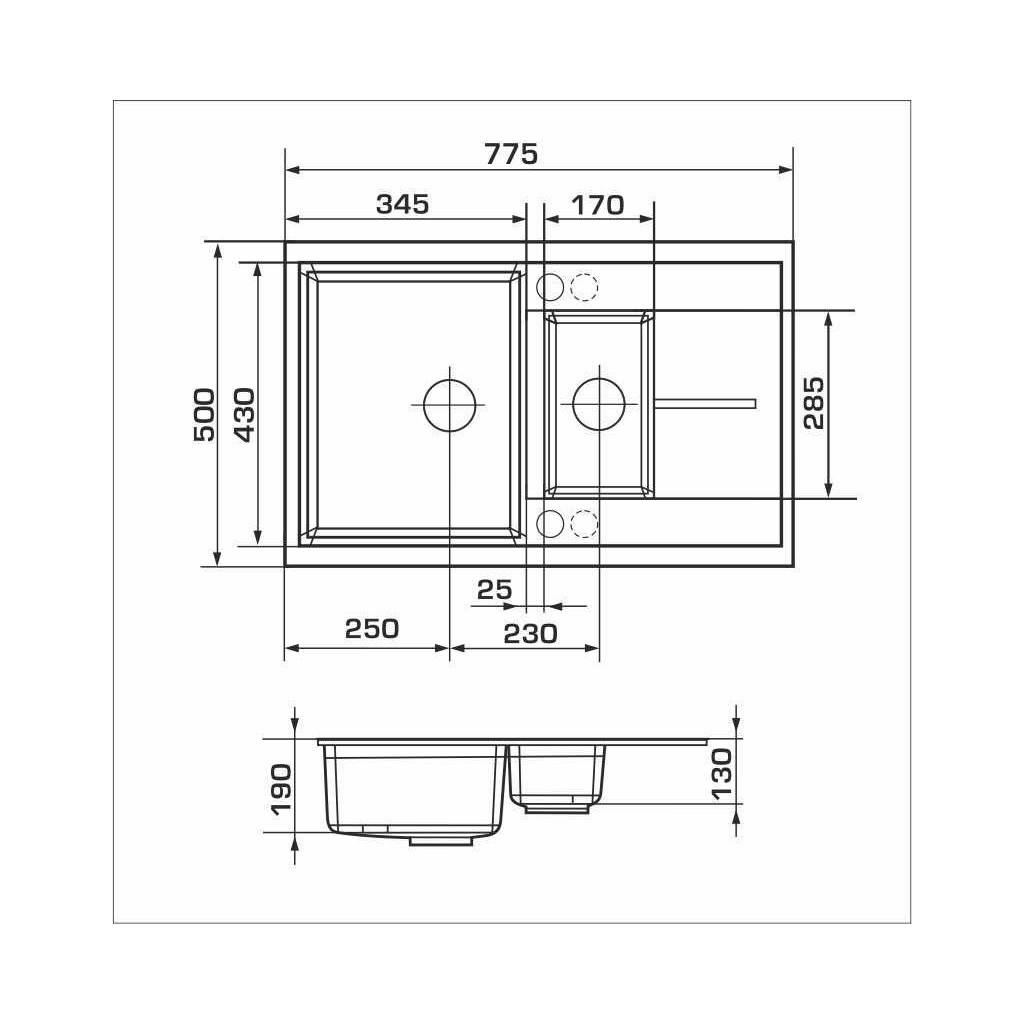 Мийка кухонна GRANADO LEON black shine (gr1001) - зображення 7