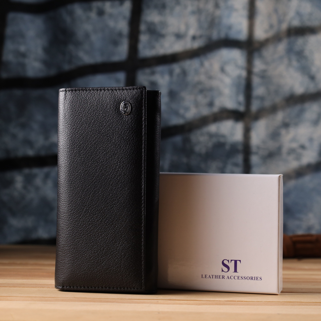 Гаманець ST Leather З натуральної шкіри Чорний (23112) - зображення 12