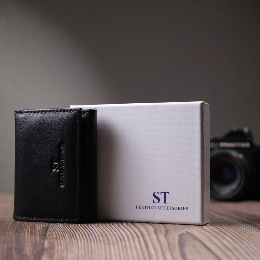 Гаманець ST Leather З натуральної шкіри Чорний (22742) - зображення 11