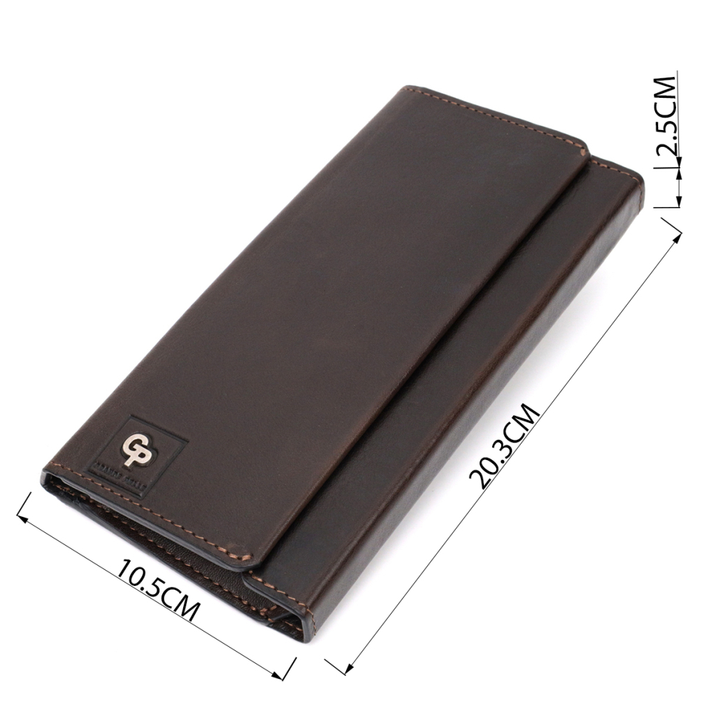 Гаманець Grande Pelle З відділенням для телефону З натуральної шкіри Коричневий (11645) - зображення 3