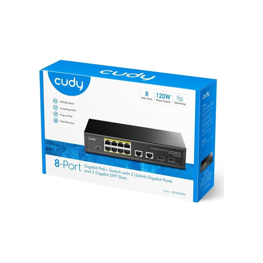 Комутатор мережевий Cudy GS1010PS2(120W) - зображення 4
