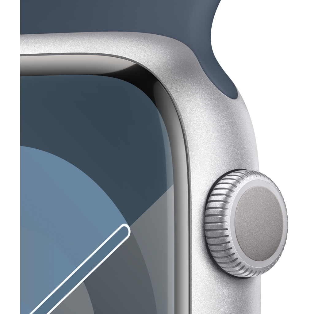 Смарт-годинник Apple Watch Series 9 GPS 45mm Silver Aluminium Case with Storm Blue Sport Band - M/L (MR9E3QP/A) - зображення 4