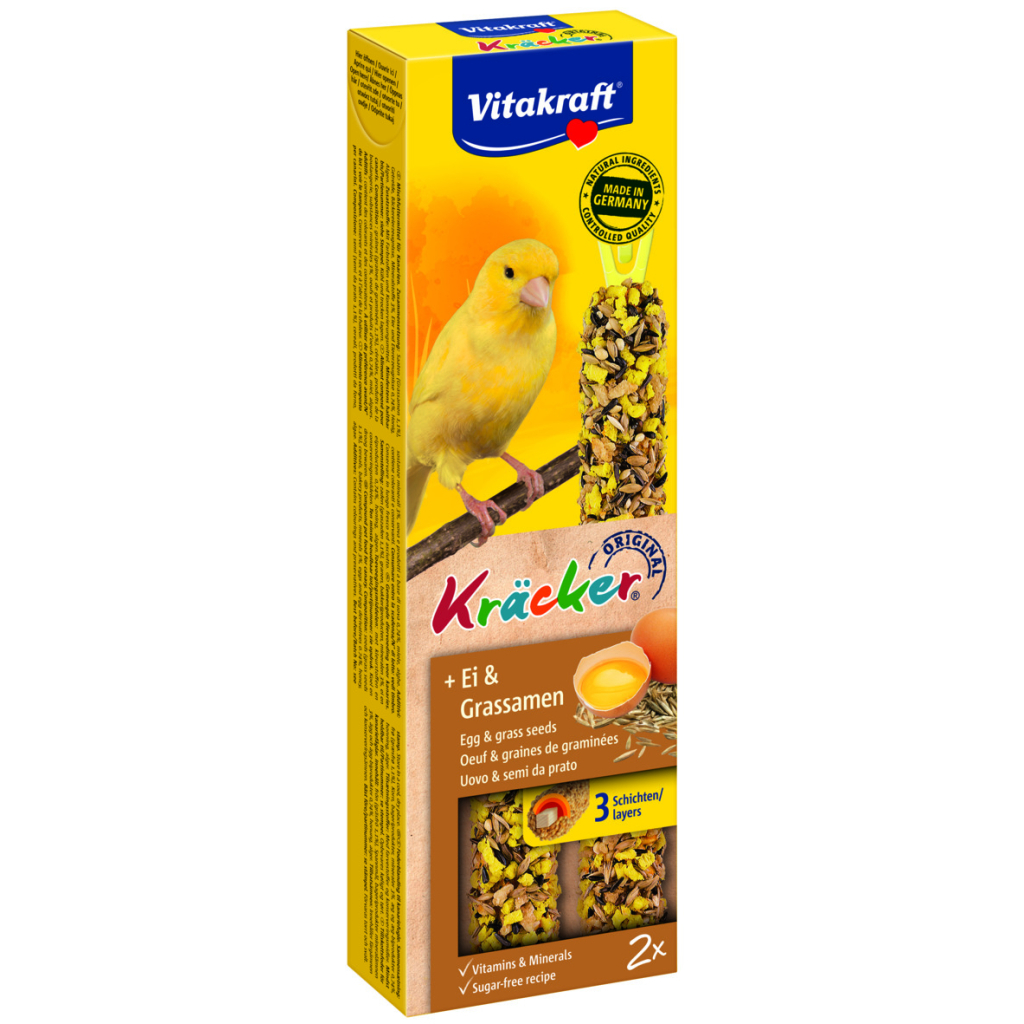 Ласощі для птахів Vitakraft Kracker для канарок з яйцем 54 г (4008239212658) - зображення 1