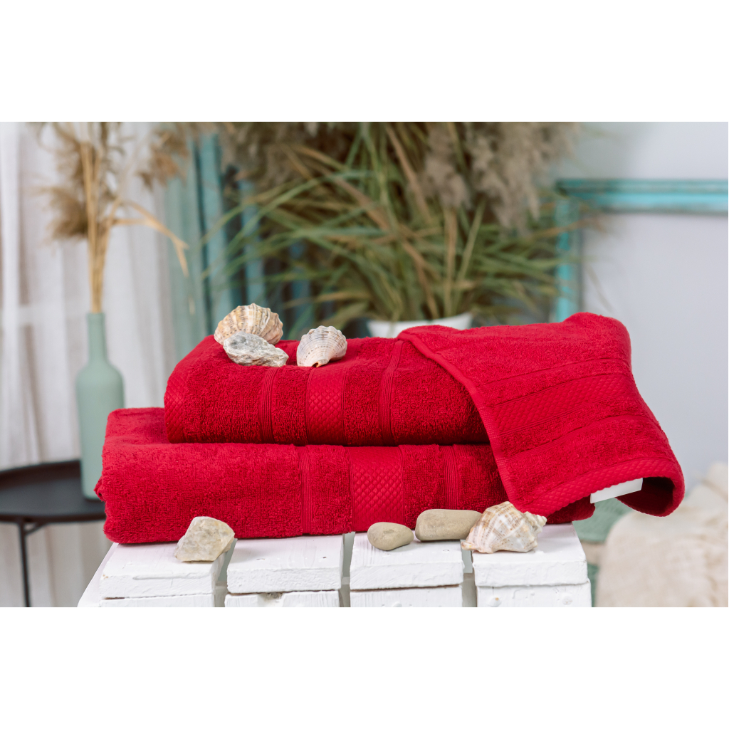 Рушник MirSon набір банний 5070 Elite SoftNess Bordo 50х90, 70х140, 100х150 (2200003960907) - зображення 2