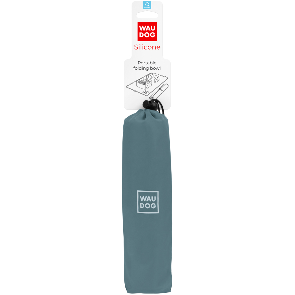 Посуд для собак WAUDOG Silicone Миска складана 385х230х50 мм сіра (508011) - зображення 4