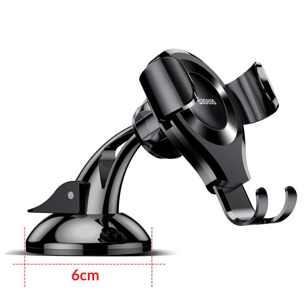 Універсальний автотримач Baseus Osculum Type Gravity Car Mount Black (SUYL-XP01) - изображение 8