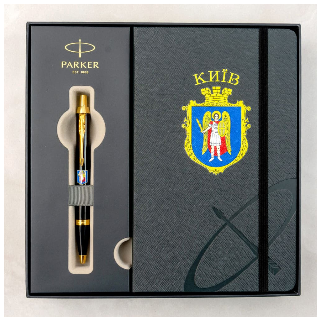 Ручка кулькова Parker IM 17 CITY Black GT BP Герб Києва + блокнот Parker + подар.упак. GIFT24 (22032b24_C0010u) - зображення 10
