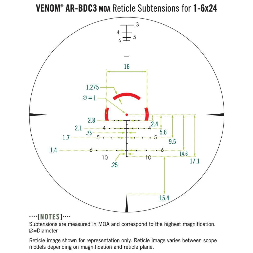 Оптичний приціл Vortex Venom 1-6x24 SFP AR-BDC3 MOA (VEN-1601) (930667) - зображення 10