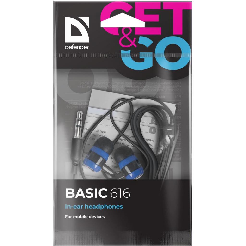 Навушники Defender Basic 616 Black-Blue (63616) - зображення 2