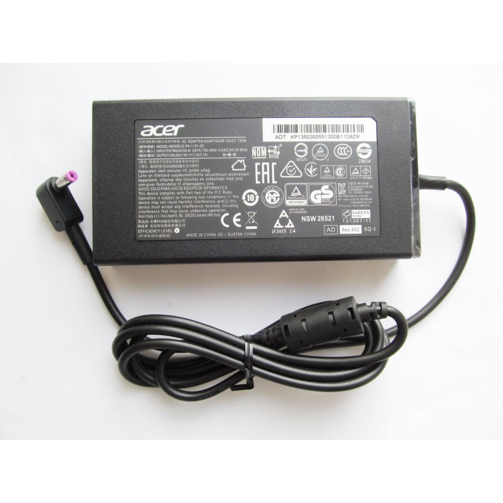 Блок живлення до ноутбуку Acer 135W 19V, 7.1A, роз'єм 5.5/1.7, Slim-корпус (PA-1131-05 / A40276) - зображення 1