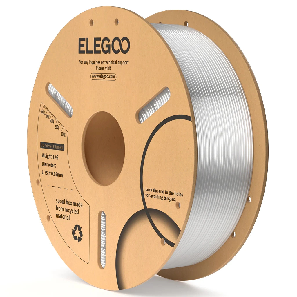 Пластик для 3D-принтера ELEGOO PLA 1кг, 1.75мм, transparent (50.203.0514) - зображення 1