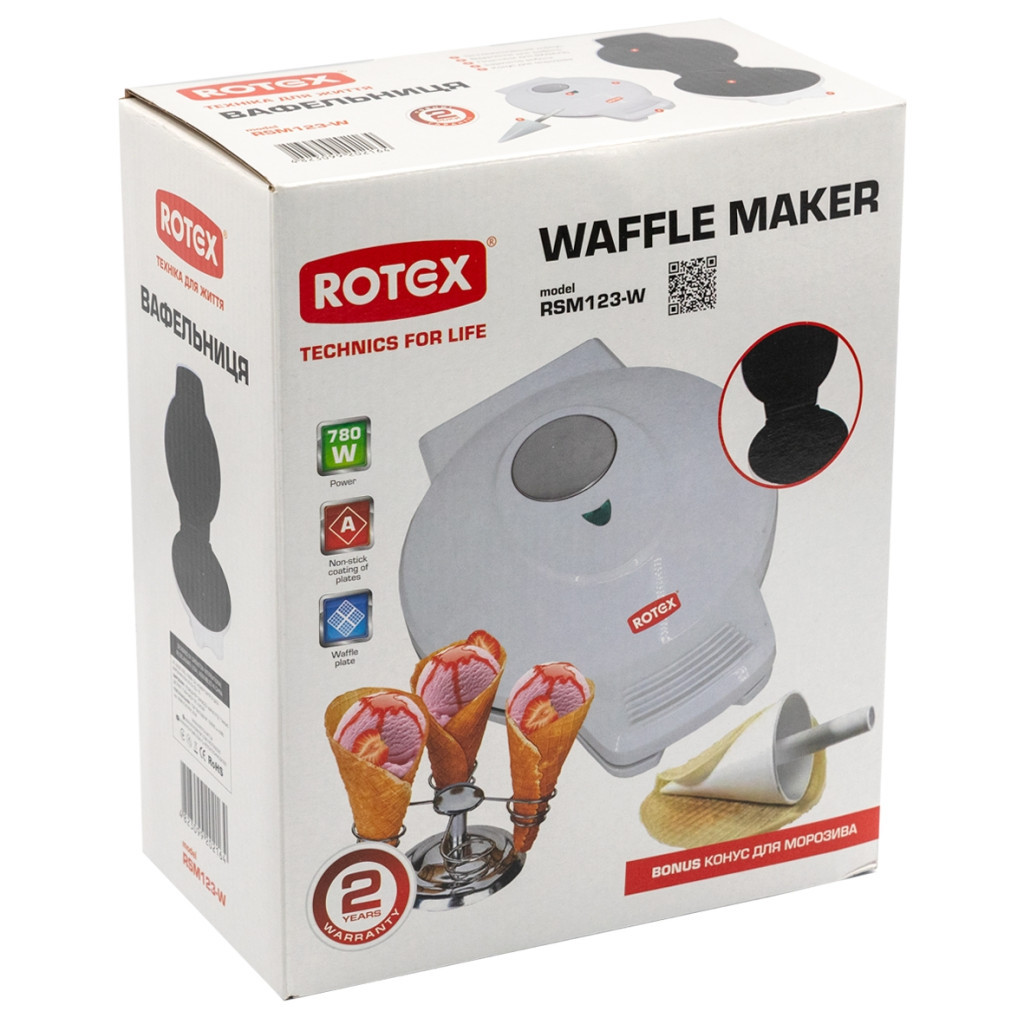 Вафельниця Rotex RSM123-W - зображення 3