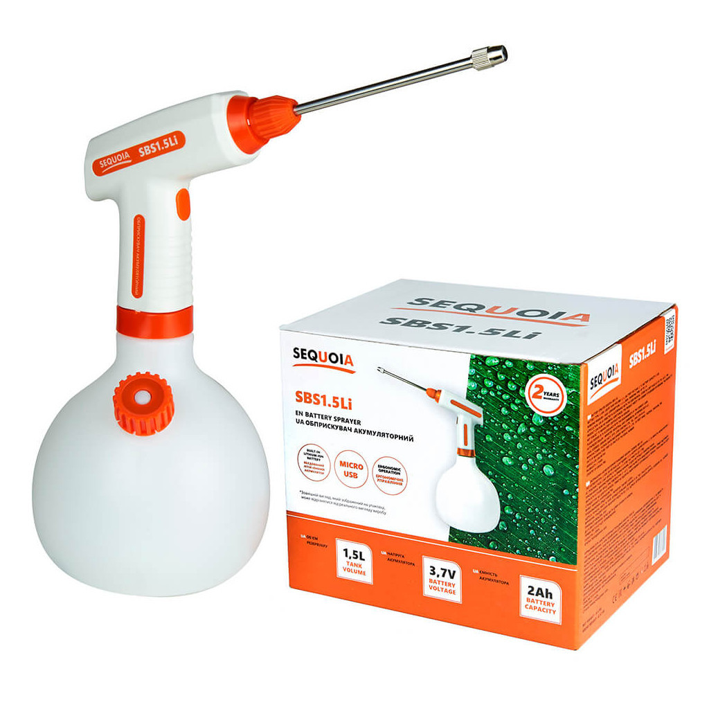 Обприскувач SEQUOIA ручний Li-Ion, 3.7, 2Ah, 2 бар, ємність 1.5 л (SBS1.5Li) - зображення 10